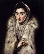 GRECO, El A Lady in a Fur Wrap oil painting on canvas